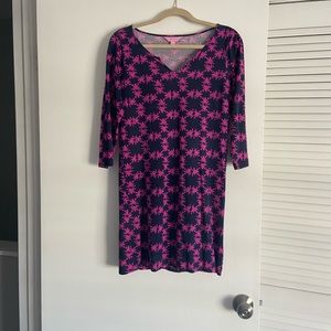 Lily Pulitzer Pink and Navy pattern dress
